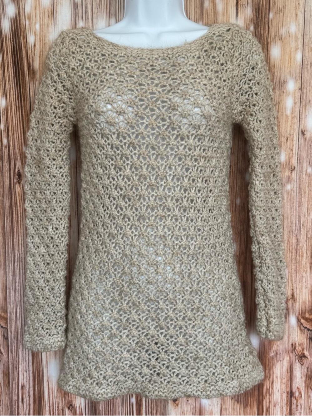 Berretti Made In Italy Beige Open Knit Pullover Sweater